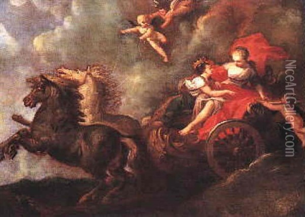 Diana And Callisto Oil Painting - Giovanni Antonio Pellegrini
