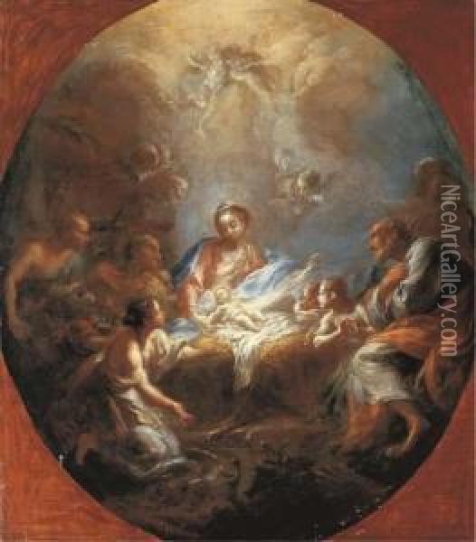 The Adoration Of The Shepherds Oil Painting - Giacomo del Po