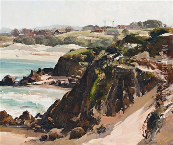 Coastal Scene, New South Wales Oil Painting - Robert Johnson