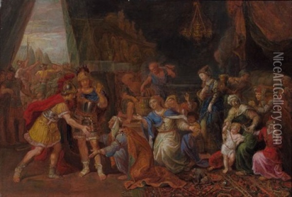 La Famille De Darius Aux Pieds D'alexandre Oil Painting - Pierre Mignard the Elder