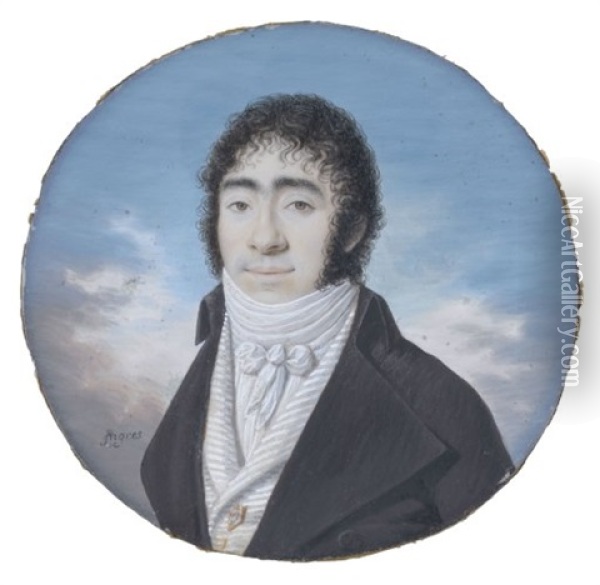 Portrait D'homme Oil Painting - Jean-Marie-Joseph Ingres