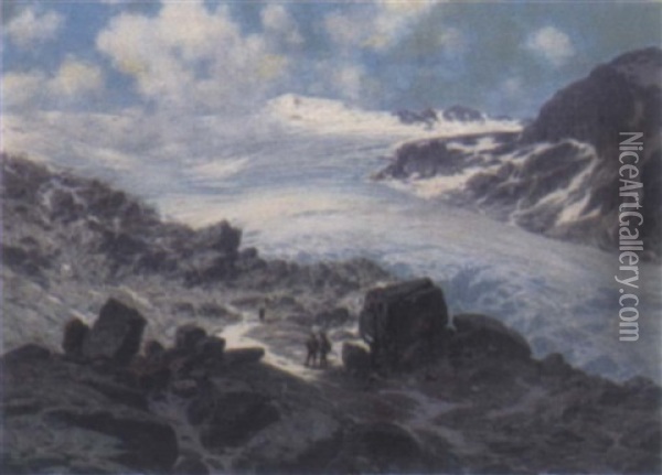 Gletscher In Tirol Oil Painting - Josef von Schloegl