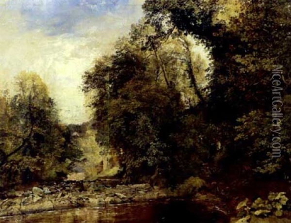 Colinton Dell Oil Painting - Horatio McCulloch