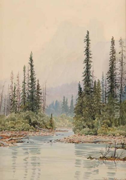 Mount Hungabee, Banff Nationalpark Oil Painting - Thomas Mower Martin