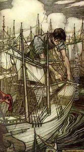 Gulliver Oil Painting - Arthur Rackham