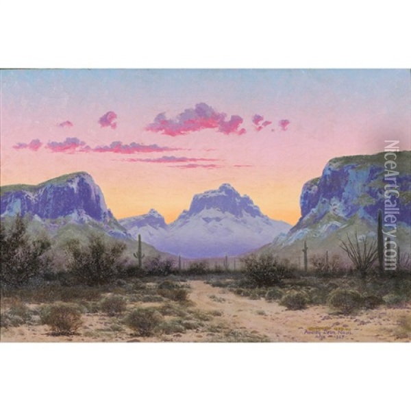 Untitled Arizona Landscape, 1925 Oil Painting - Audley Dean Nicols