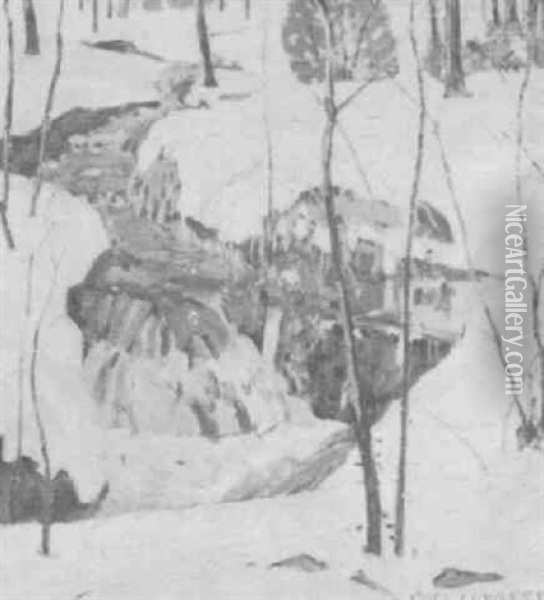 Winter Snow Scene Oil Painting - Carl Lawless