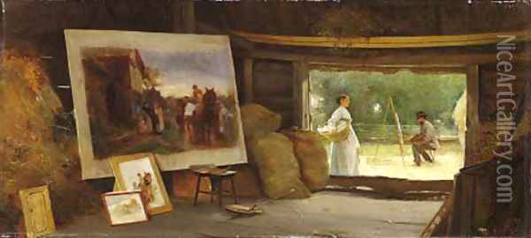 A Country Studio 2 Oil Painting - Henry Woods