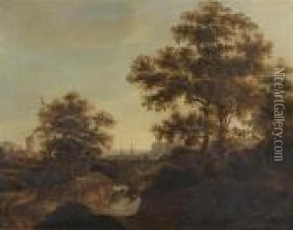 Paysage De Campagne Anime D'un Torrent Oil Painting - Patrick, Peter Nasmyth