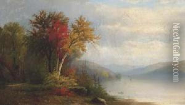 Autumn Lake Oil Painting - Joseph Antonio Hekking