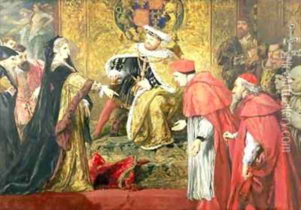 Queen Catherine and the Cardinals Oil Painting - Sir John Gilbert