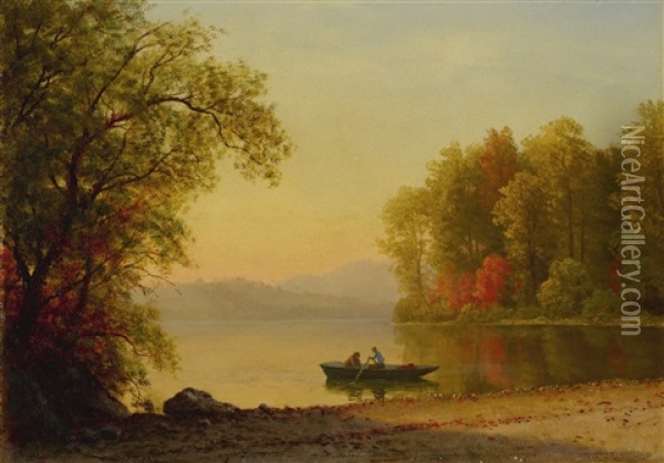 Autumn On The Lake Oil Painting - Albert Bierstadt