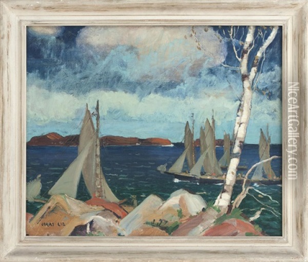 A Birch Along The Coast Oil Painting - Jonas Lie