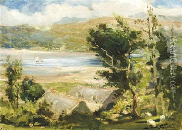 Across The Water Oil Painting - Robert Fowler