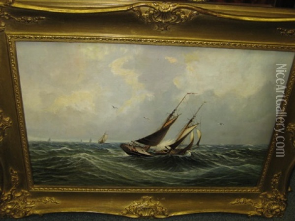 Sailing Ship At Sea Oil Painting - Joseph De Groot