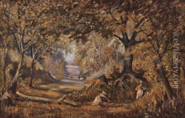 Berry Picking Near Doon Oil Painting - Homer Ransford Watson