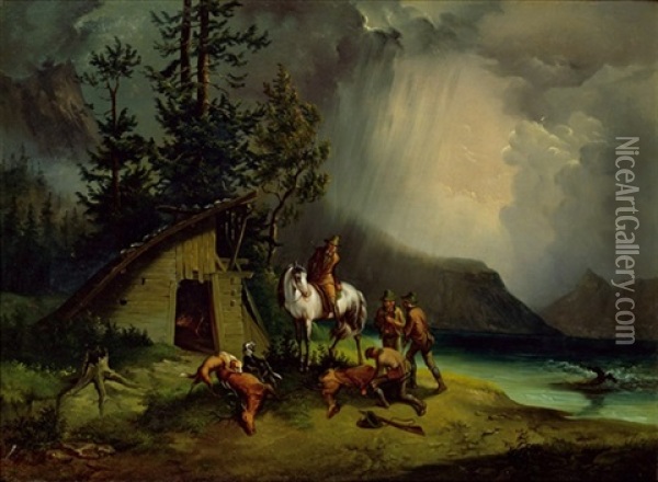 Nach Der Jagd Oil Painting - Friedrich Gauermann