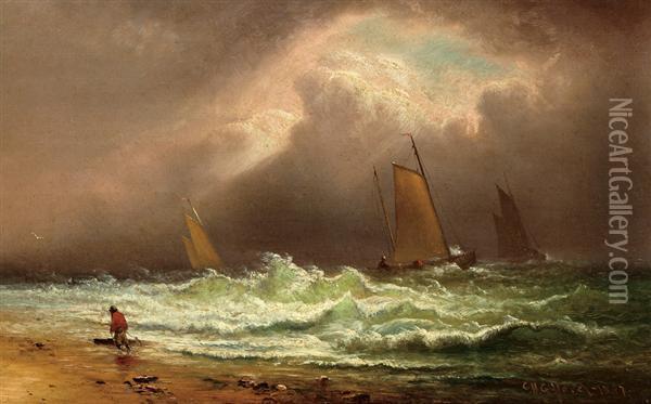 Crashing Waves Oil Painting - Charles Henry Gifford