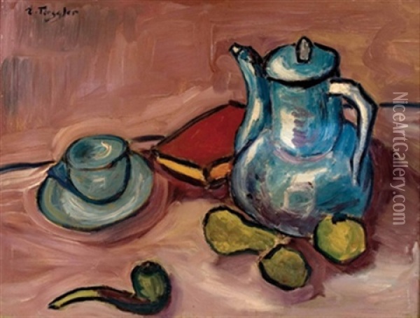 Stillleben Mit Kaffeekanne Oil Painting - Erich Torggler