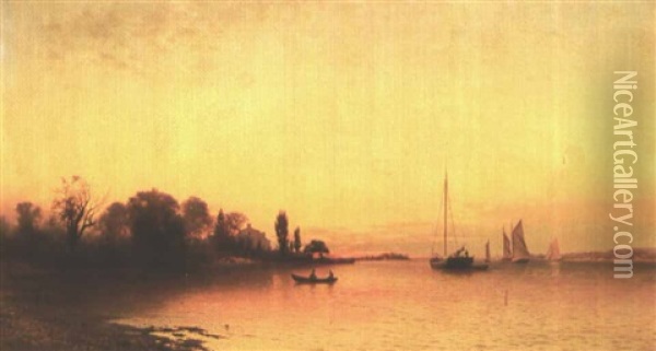 A Midsummer's Twilight Oil Painting - Francis Augustus Silva