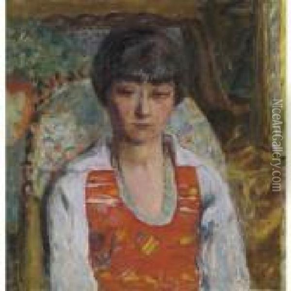 Portrait De Jeune Fille (vivette Terrasse) Oil Painting - Pierre Bonnard