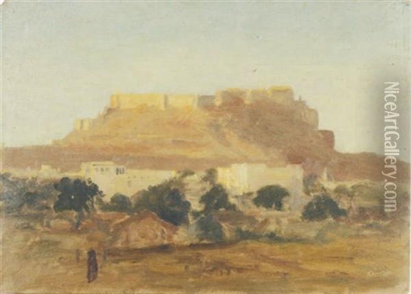 Castle On A Hill Oil Painting - Lockwood de Forest