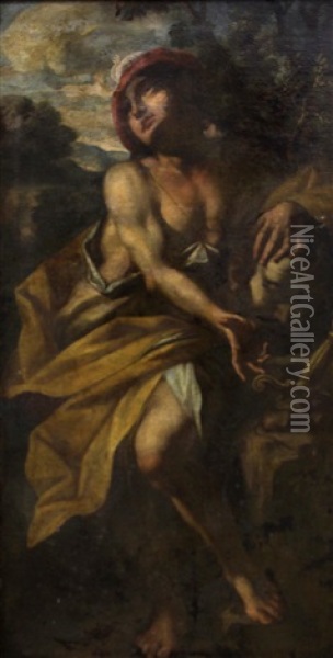 David With The Head Of Goliath Oil Painting - Giovanni Battista Spinelli
