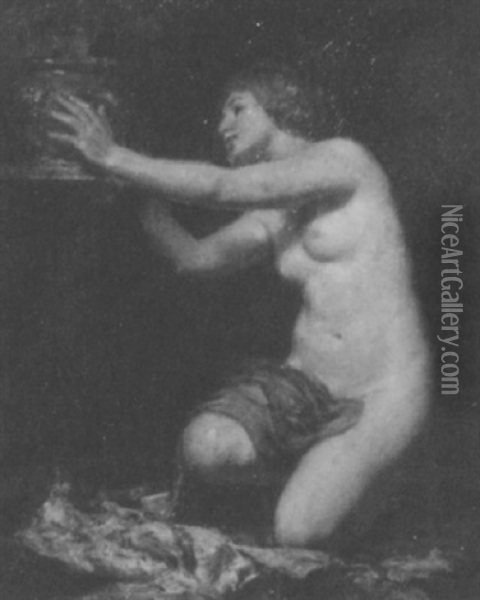 Nude In Interior Oil Painting - Milton Herbert Bancroft