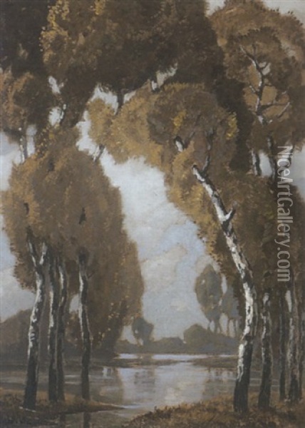 Oktoberabend Im Moor Oil Painting - Ludwig Dill