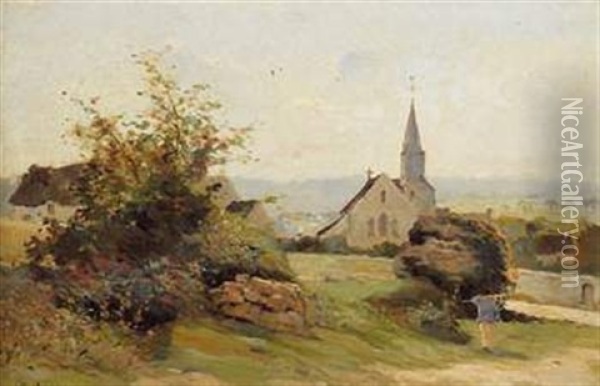 L'eglise Du Village Oil Painting - Fernand (Just) Quignon