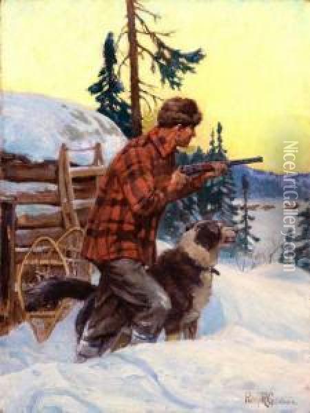 The Winter Hunt Oil Painting - Philip Russell Goodwin