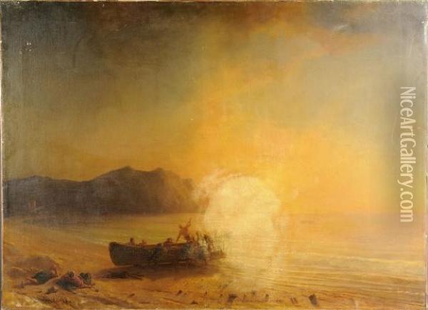 [marine Orientaliste] Oil Painting - Theodore Gudin