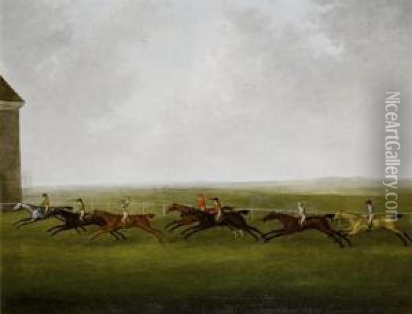 A Race At Newmarket Oil Painting - J. Francis Sartorius