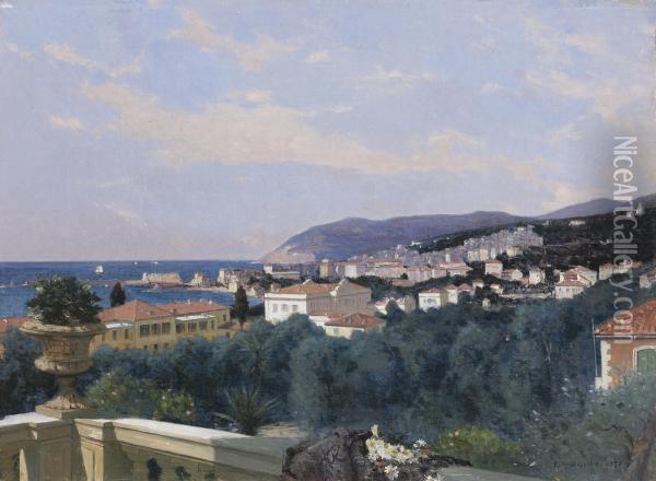 San Remo, De La Terrasse De Louis Ormond Oil Painting - Francois Bocion