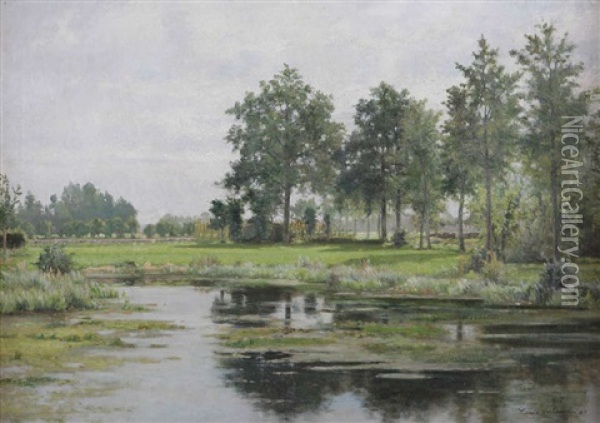 Paysage Aquatique Oil Painting - Louis Pulinckx