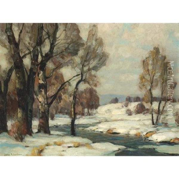 Sunny Rivulet Oil Painting - John Fabian Carlson