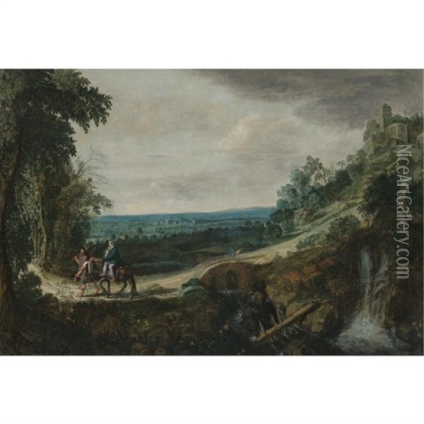 The Flight Into Egypt Oil Painting - Jacob Symonsz Pynas