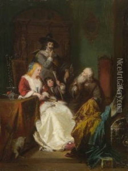 Der Tuchhandler Oil Painting - Jakob Emanuel Gaisser