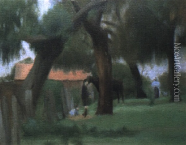 Country Scene Oil Painting - Clarice Marjoribanks Beckett