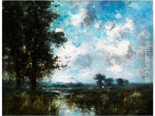 Landschaft (in The Style Of Paysage Intime) Oil Painting - George A. Boyle