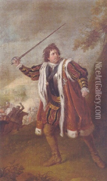 Portrait Of David Garrick As Richard Iii Oil Painting - Nathaniel Dance Holland (Sir)