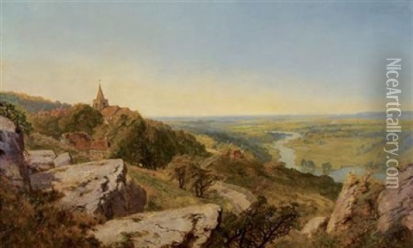 A View Of Kirkby Overblow, North Yorkshire Oil Painting - Edmund John Niemann