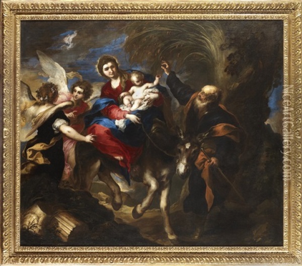 The Virgin And Child Appearing To Sts. Catherine And Apollonia Oil Painting - Valerio Castello