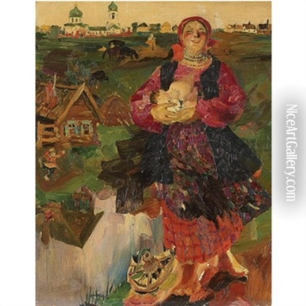 Mother Russia Oil Painting - Filip Malyavin