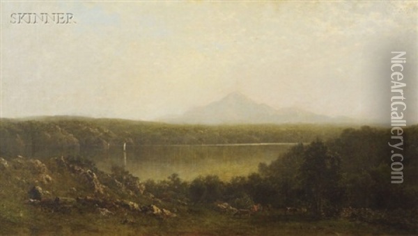 Valley Lake Oil Painting - John Bunyan Bristol