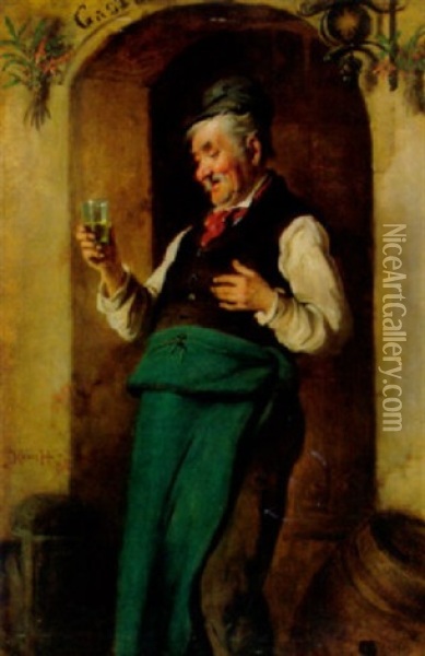 Der Neue Wein Oil Painting - Hermann Kern