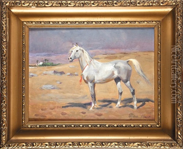 Kon - Arab Na Pustyni Oil Painting - Woiciech (Aldabert) Ritter von Kossak