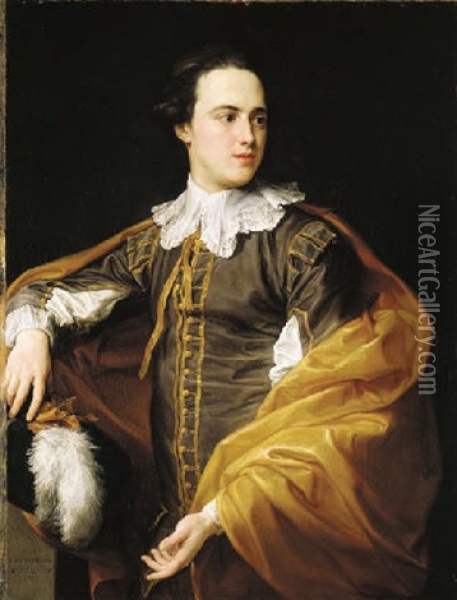 Portrait Of Sir Charles Watson In Van Dyck Costume Oil Painting - Pompeo Girolamo Batoni
