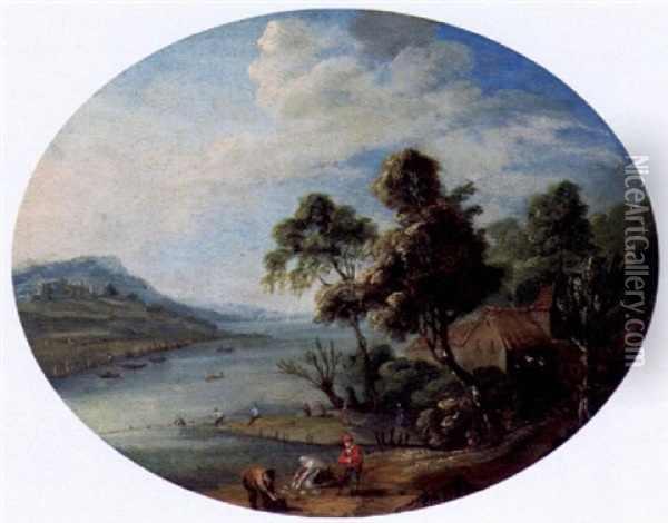 Weite Flusslandschaft Oil Painting - Peeter van Bredael