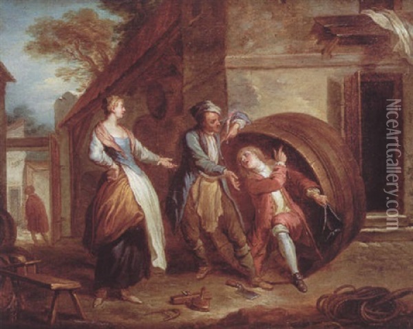 Le Cuvier Oil Painting - Francois Lemoyne